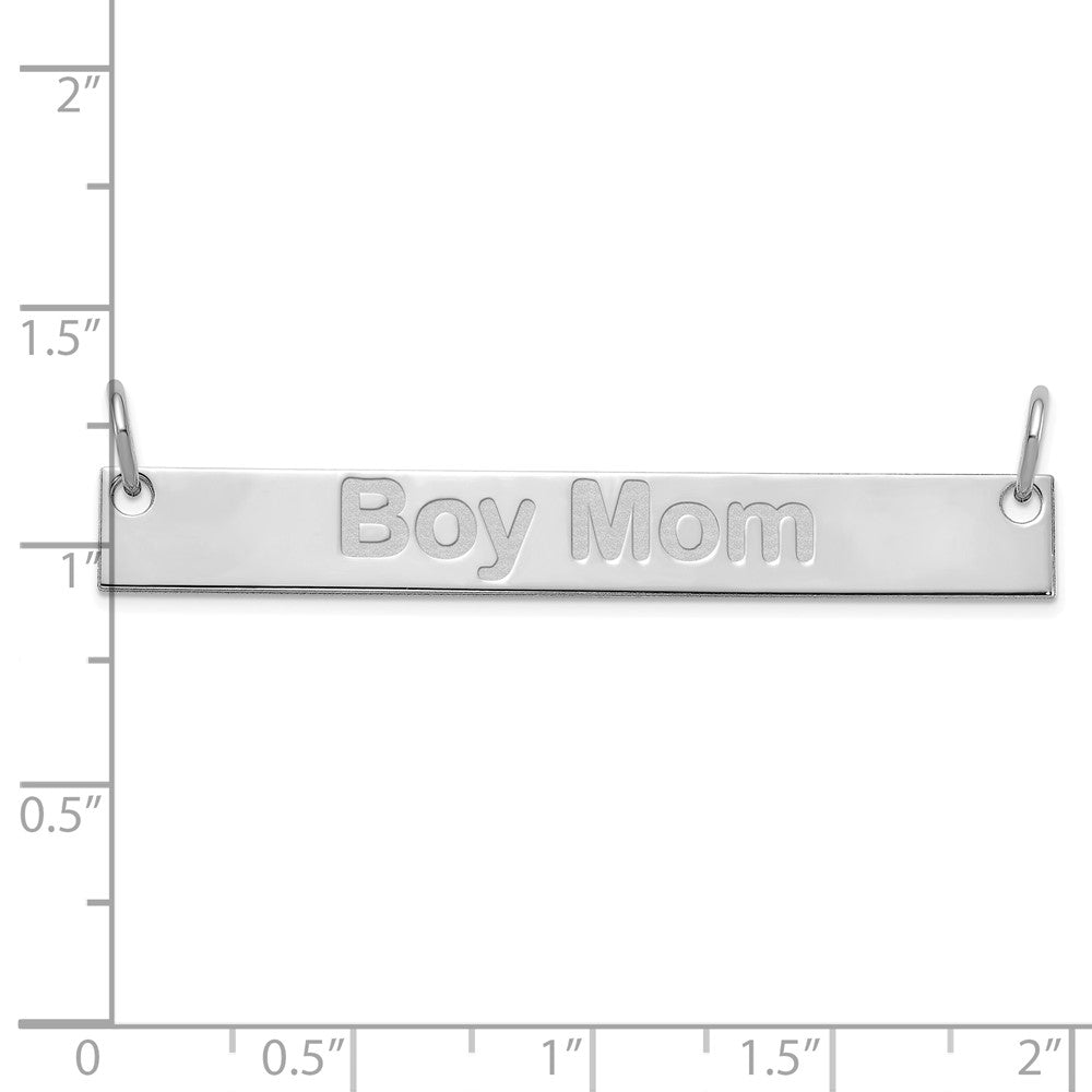 SS/Rhod-plated Large Capitalized ARIAL ROUNDED Bar Necklace