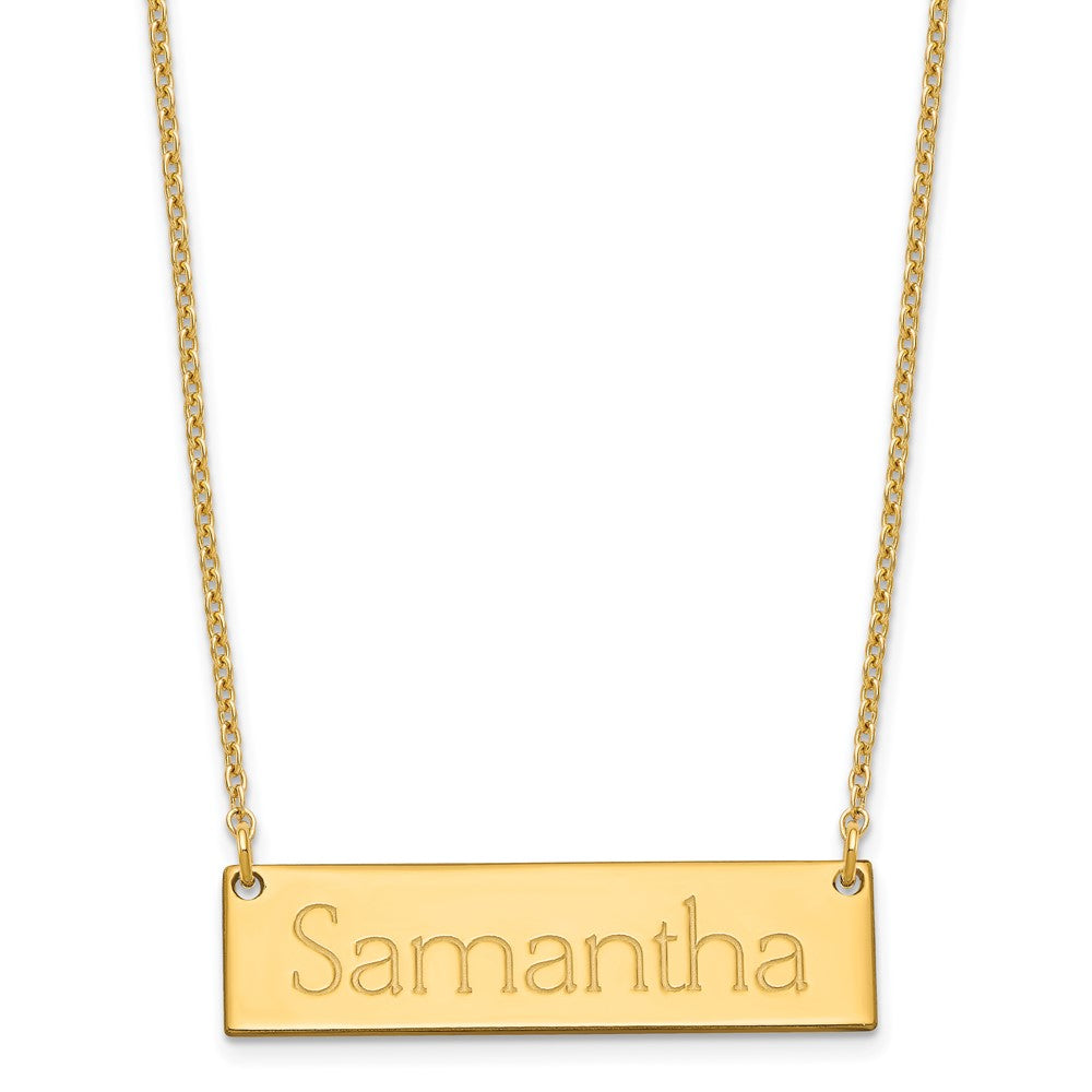 Sterling Silver/Gold-plated Small Name Bar Necklace