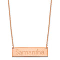 Sterling Silver/Rose-plated Small Name Bar Necklace