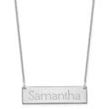 14k White Gold Small Name Bar Necklace