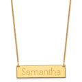 14k Yellow Gold Small Name Bar Necklace