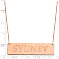 14k Rose Gold Large Name Bar Necklace
