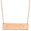 14k Rose Gold Large Name Bar Necklace