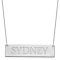 10k White Gold Large Name Bar Necklace