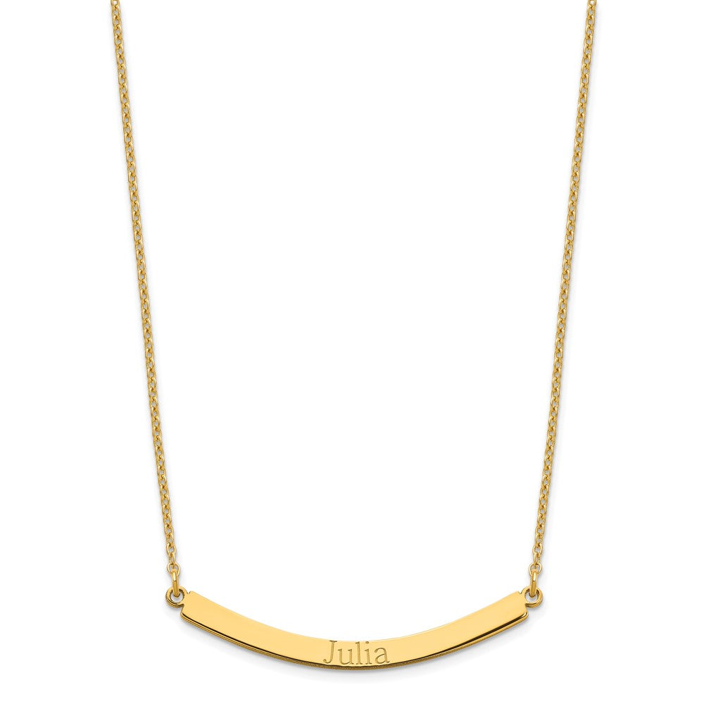 Sterling Silver/Gold-plated Curved Bar Necklace