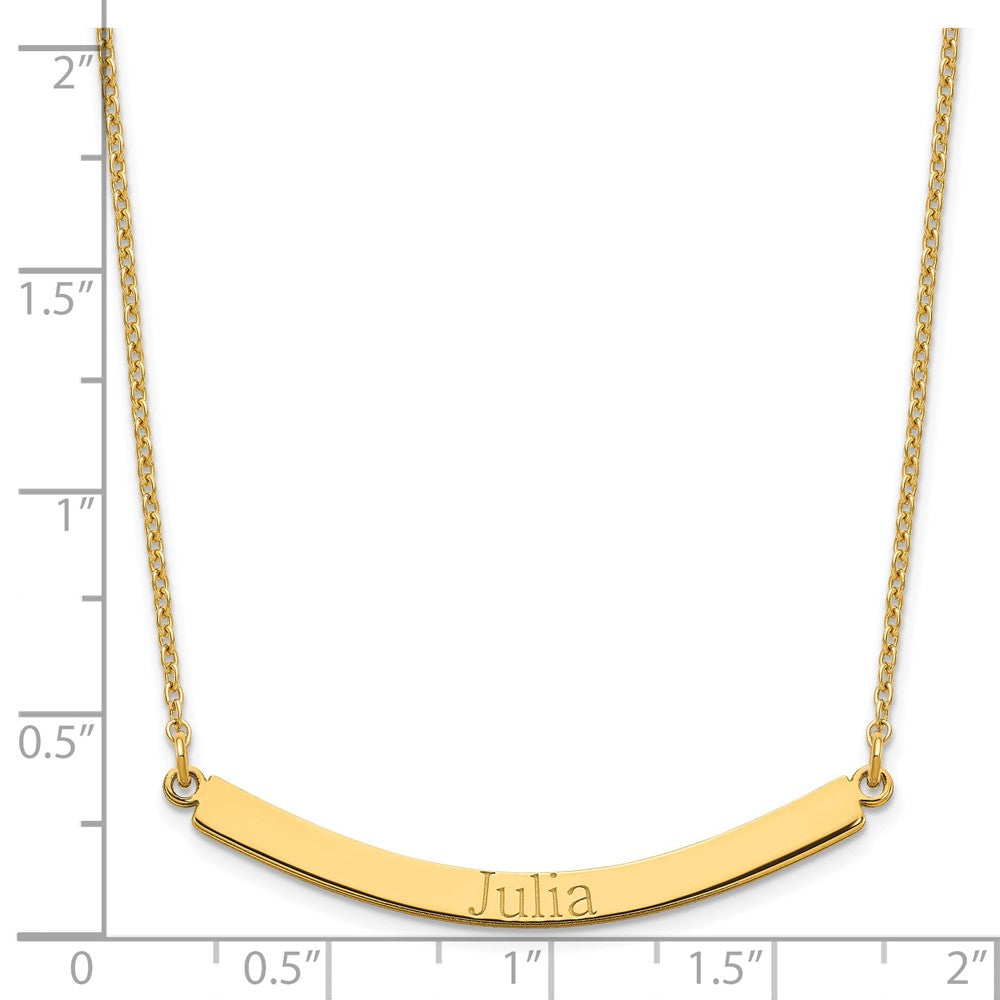 Sterling Silver/Gold-plated Curved Bar Necklace