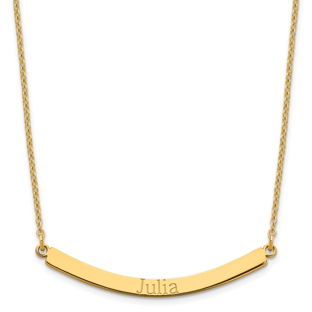 Sterling Silver/Gold-plated Curved Bar Necklace