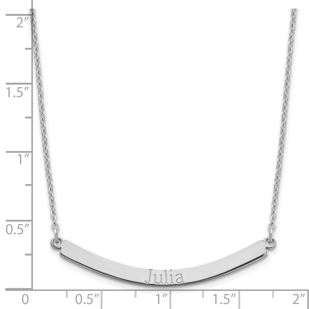 Sterling Silver/Rose-plated Curved Bar Necklace