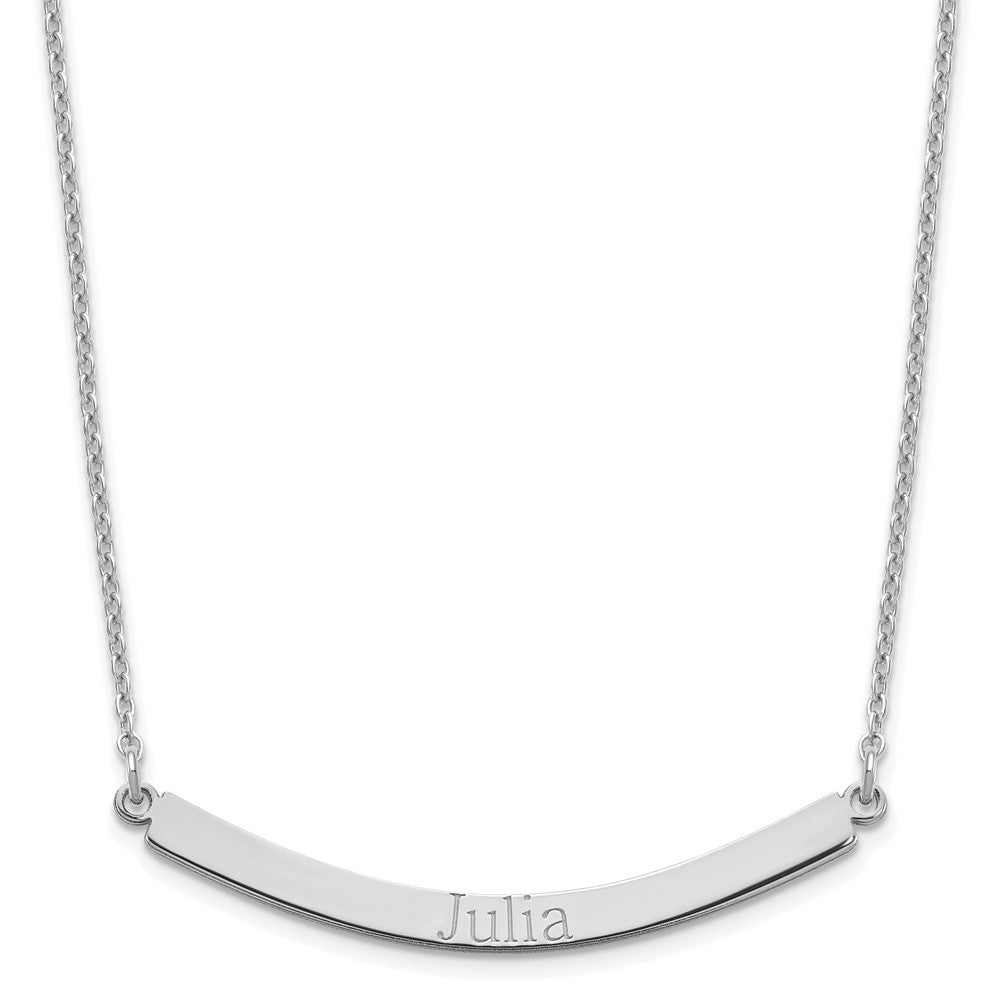 Sterling Silver/Rose-plated Curved Bar Necklace