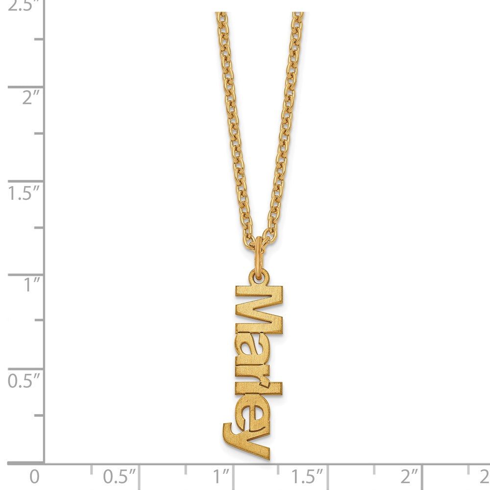 Sterling Silver/Gold-plated Brushed 1 Name Charm Necklace