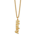 Sterling Silver/Gold-plated Brushed 1 Name Charm Necklace