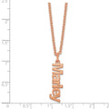 Sterling Silver/Rose-plated Brushed 1 Name Charm Necklace