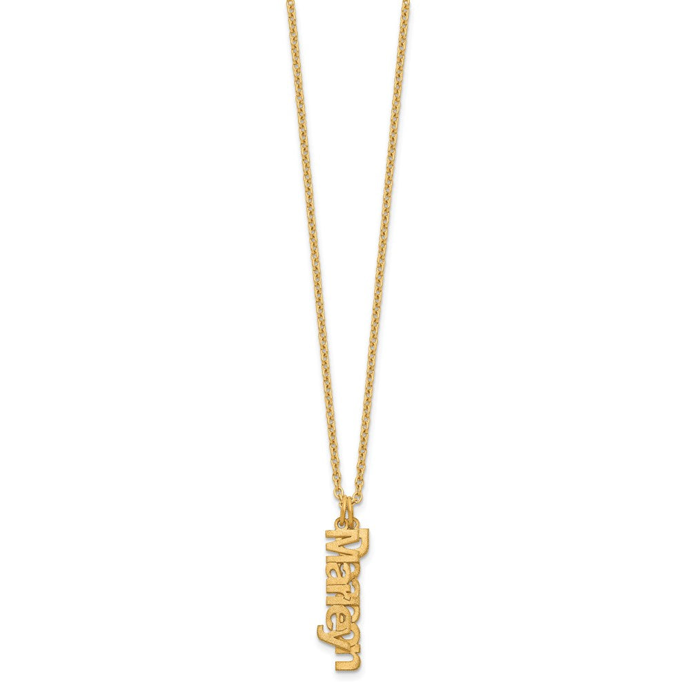 Sterling Silver/Gold-plated Brushed 2 Name Charm Necklace