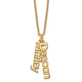 Sterling Silver/Gold-plated Brushed 2 Name Charm Necklace