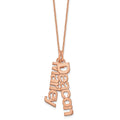 14k Rose Gold Brushed 2 Name Charm Necklace