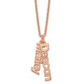 Sterling Silver/Rose-plated Brushed 2 Name Charm Necklace