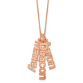 14k Rose Gold Brushed 3 Name Charm Necklace