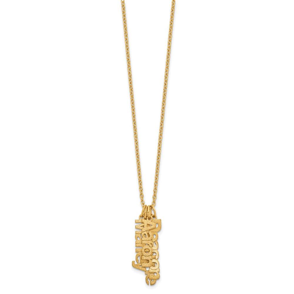 Sterling Silver/Gold-plated Brushed 4 Name Charm Necklace