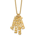 Sterling Silver/Gold-plated Brushed 4 Name Charm Necklace