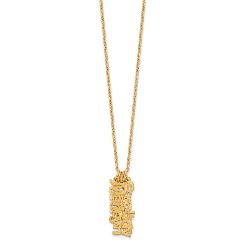 Sterling Silver/Gold-plated Brushed 5 Name Charm Necklace