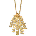 Sterling Silver/Gold-plated Brushed 5 Name Charm Necklace