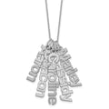 14k White Gold Brushed 5 Name Charm Necklace