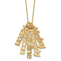14k Yellow Gold Brushed 5 Name Charm Necklace