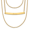 Sterling Silver/Gold-plated Brushed 3 Chain 1 Bar Necklace