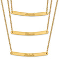 Sterling Silver/Gold-plated Brushed 3 Chain 3 Bar Necklace