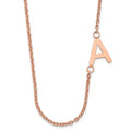 Sterling Silver/Rose-plated Small Offset Initial Necklace