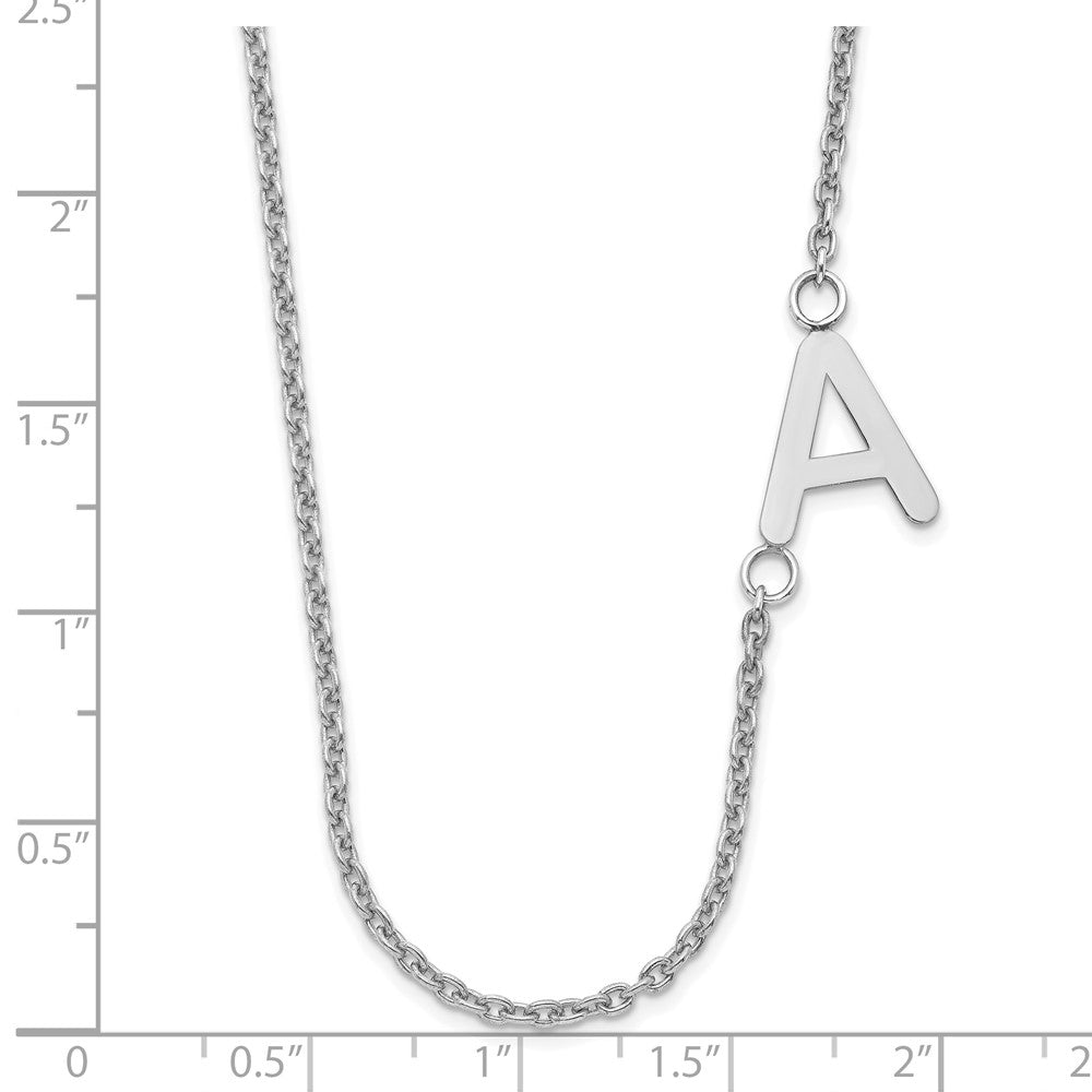 Sterling Silver/Rhodium-plated Small Offset Initial Necklace