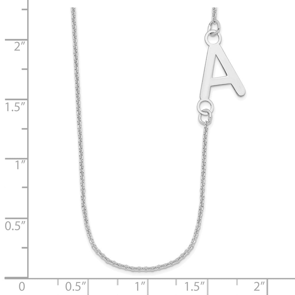 14k White Gold Small Offset Initial Necklace