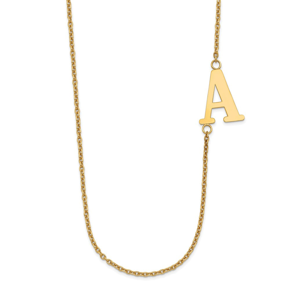 Sterling Silver/Gold-plated Large Offset Initial Necklace
