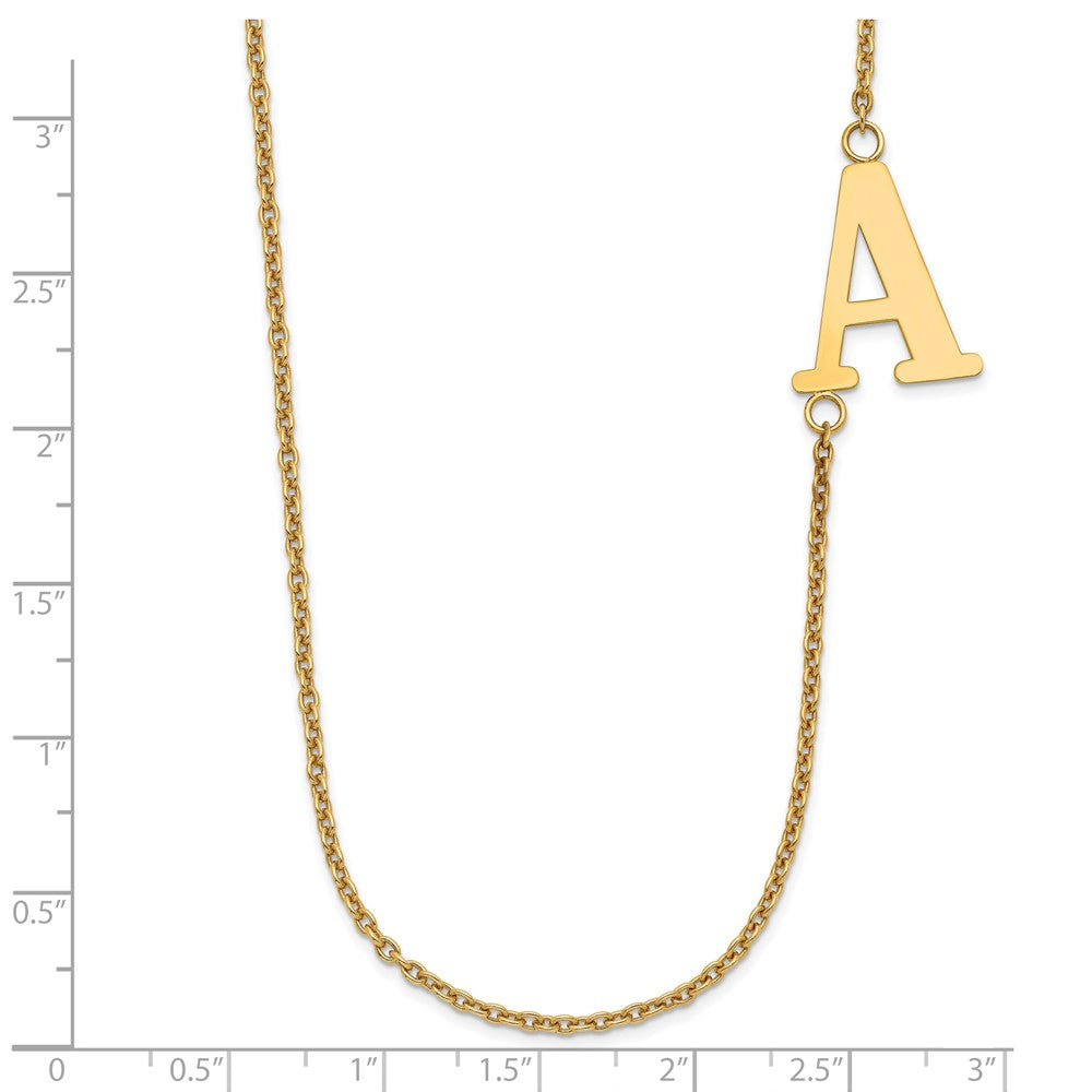 Sterling Silver/Gold-plated Large Offset Initial Necklace