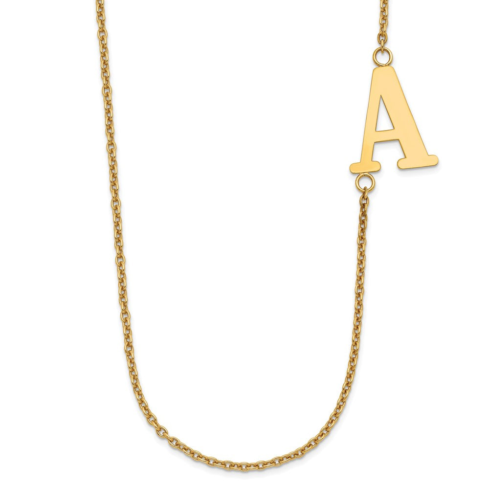 Sterling Silver/Gold-plated Large Offset Initial Necklace