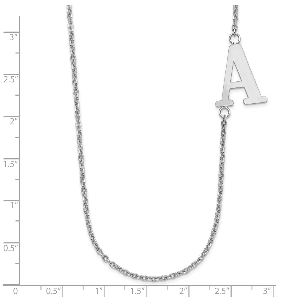 Sterling Silver/Rhodium-plated Large Offset Initial Necklace