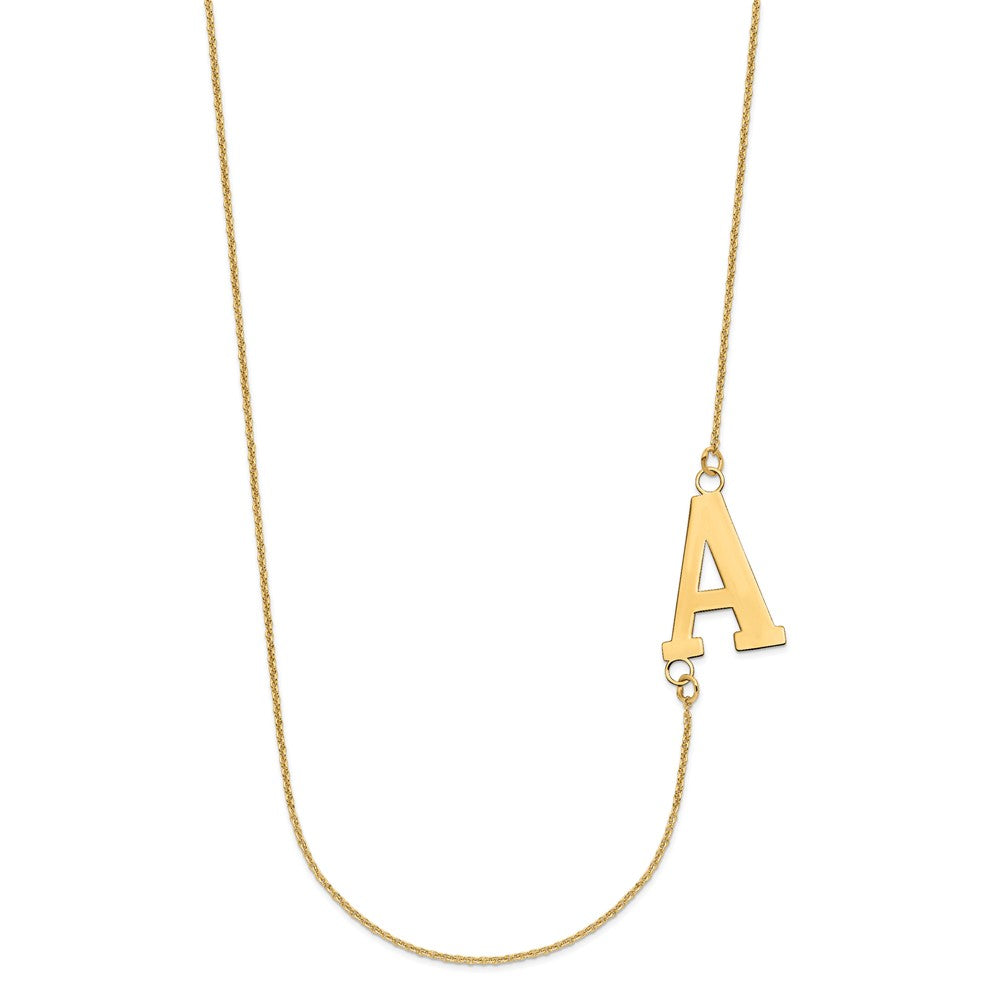14k Yellow Gold Large Offset Initial Necklace