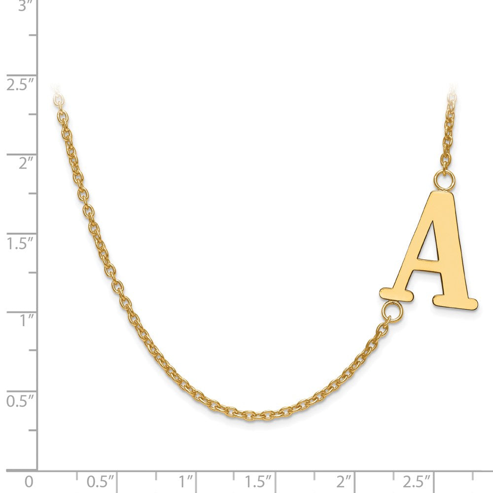 14k Yellow Gold Large Offset Initial Necklace