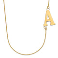 14k Yellow Gold Large Offset Initial Necklace