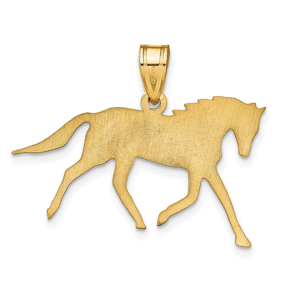 14k Yellow Gold Horse with Name Pendant