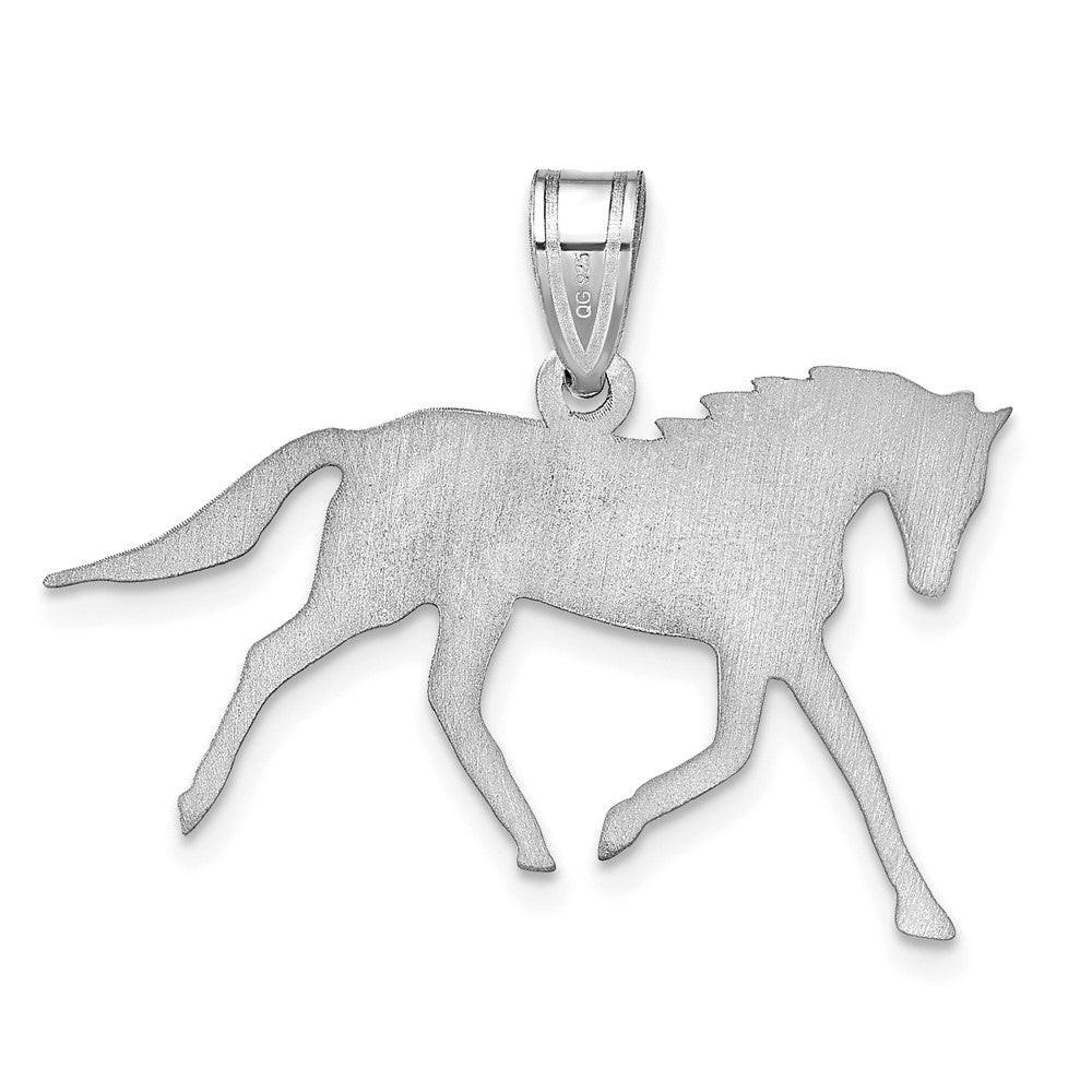 10k White Gold Horse with Name Pendant