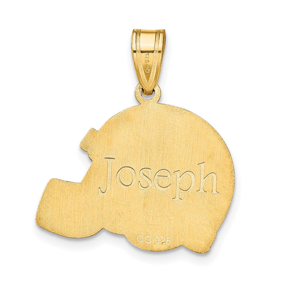 Sterling Silver/Gold-plated Personalized Football Helmet Pendant