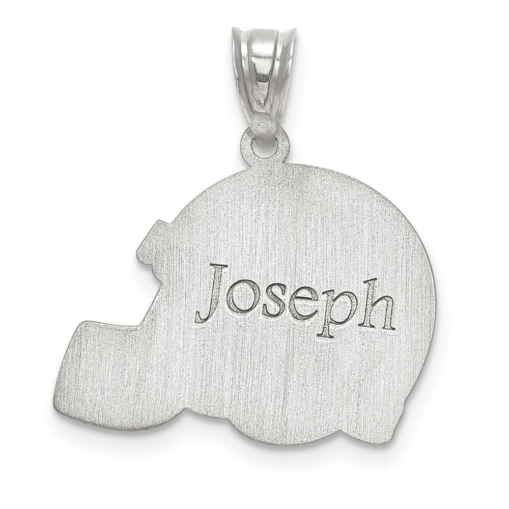14k White Gold Personalized Football Helmet Pendant