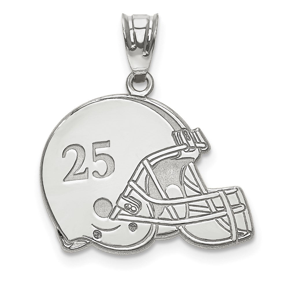 SS/Rhodium-plated Personalized Football Helmet Pendant