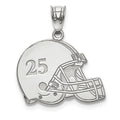 14k White Gold Personalized Football Helmet Pendant
