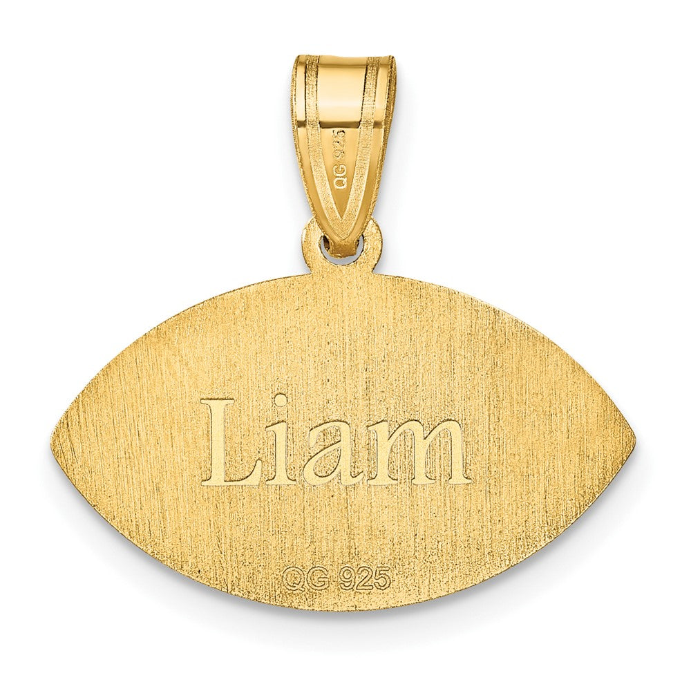 Sterling Silver/Gold-plated Personalized Football Pendant