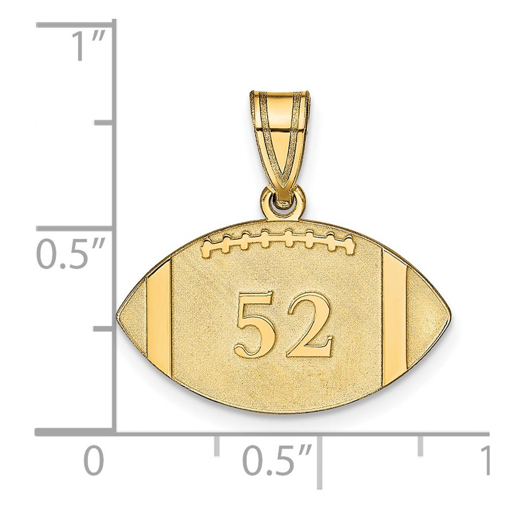 14k Yellow Gold Personalized Football Pendant