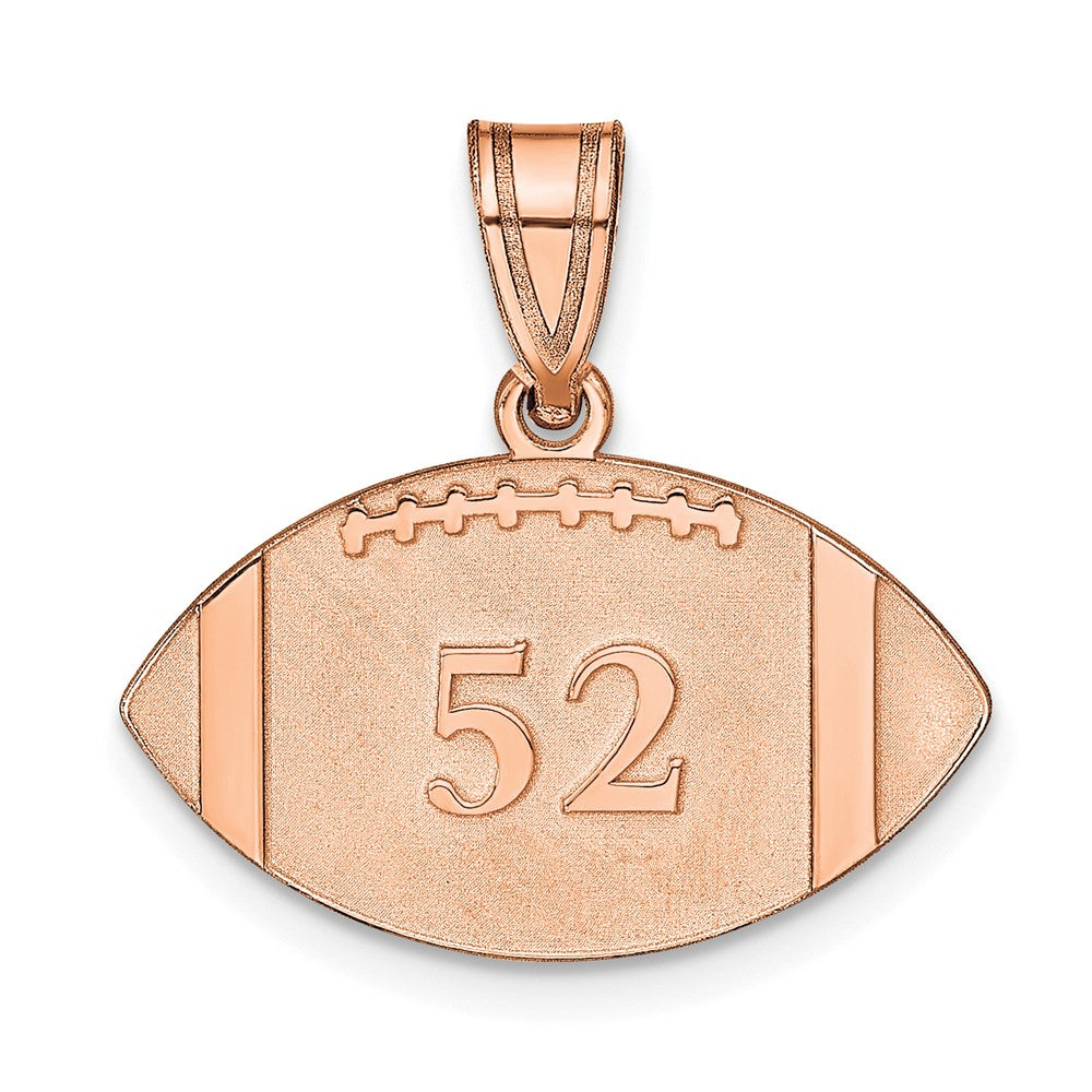 Sterling Silver/Rose-plated Personalized Football Pendant
