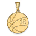Sterling Silver/Gold-plated Personalized Basketball Pendant