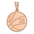 Sterling Silver/Rose-plated Personalized Basketball Pendant